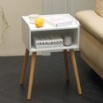 thumbnail image 3 of White Nightstand, Small Bed Side Table for Small Spaces,Mid Century Modern Nightstand End Table with Storage and Solid Wood Legs for Bedroom Living Room(White), 3 of 13