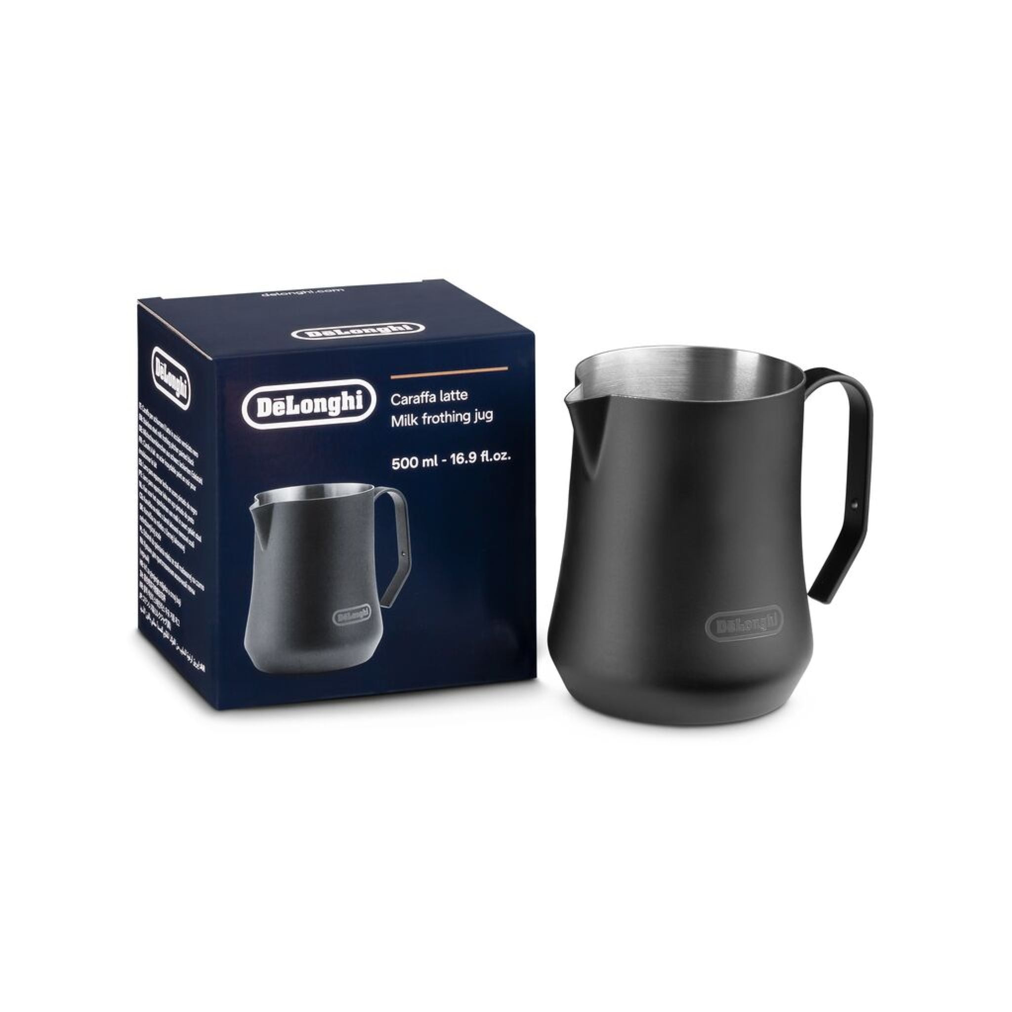 Milk Frothing Pitcher, Matte Black Stainless Steel, 17 oz - DLSC082