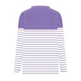 thumbnail image 3 of Jalioing Striped Pullover Tee for Women V Neck Long Sleeve Oversized Shirts Plus Size Casual Loose Blouses with Pocket, 3 of 5