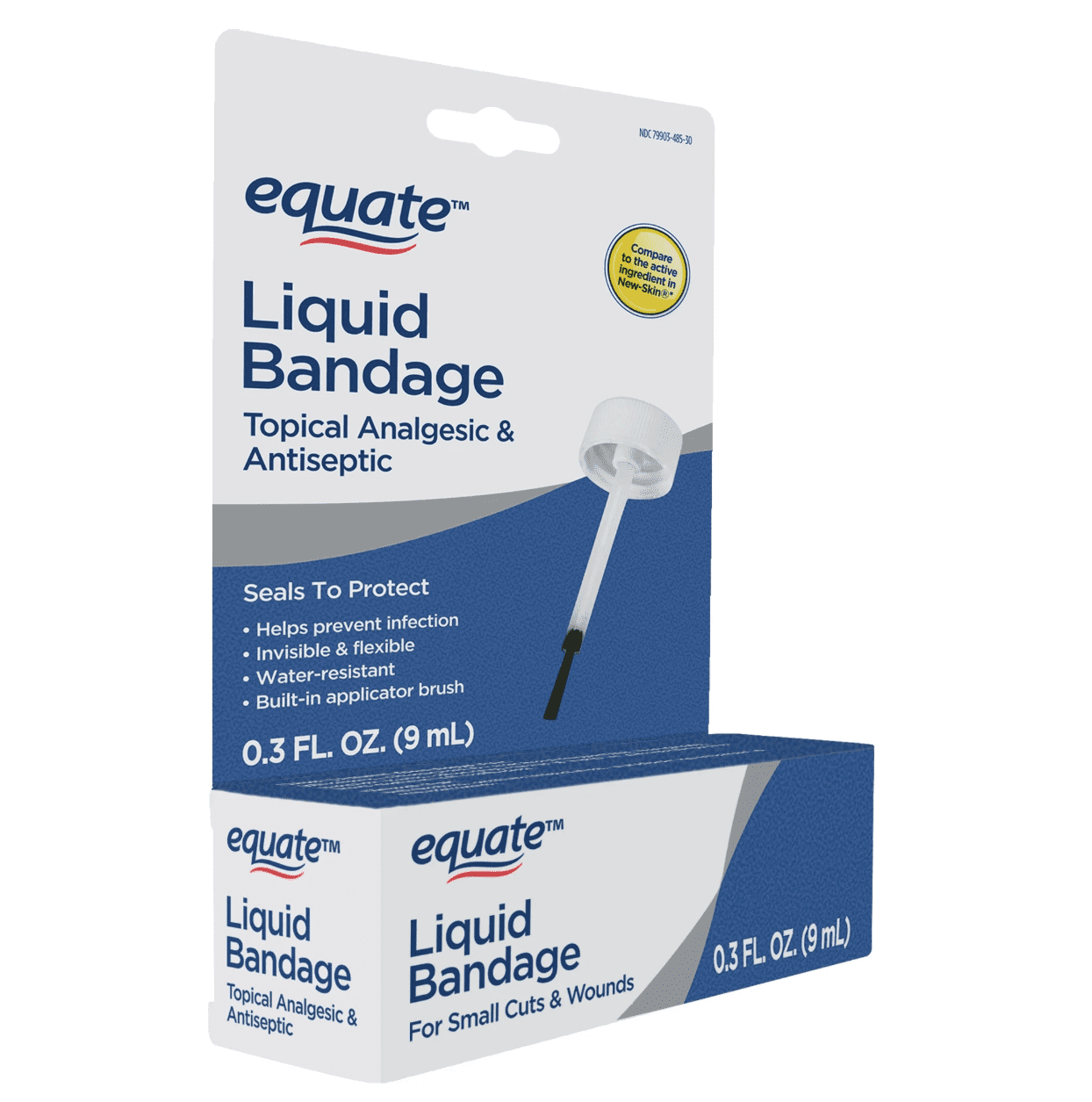 Equate Liquid Bandage, Topical Analgesic and Antiseptic for Small Cuts, 0.3oz, Compare to the Active Ingredient in New Skin®
