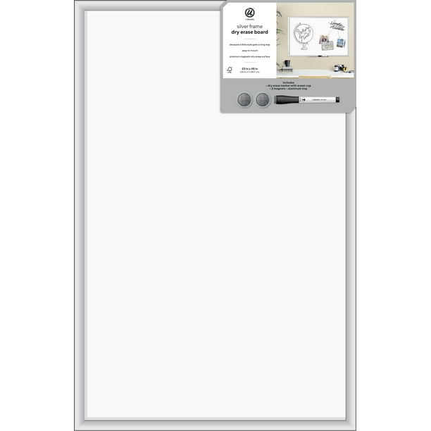 U Brands Dry Erase Board, 23" x 35", Whiteboard, Silver Finish Frame