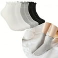 thumbnail image 6 of 6 Pairs Women's Ruffle Socks Cute Ankle Socks Super Soft Breathable Cool Frilly Socks For Mary Jane Shoes, 6 of 6