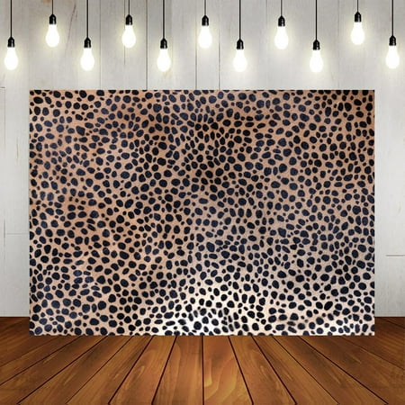 Image of Leopard Photo Backdrop Black and Brown Spots Leopard Skin Background Adults Birthday Lady Bachelorette Party Banner Portrait Studio Props 7x5ft