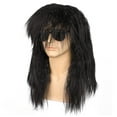 thumbnail image 2 of Onedor Men's Long Curly Synthetic Wavy Hair 80s Punk Rock Wig Cosplay Wigs (Black WIG WITH SUNGLASS), 2 of 7