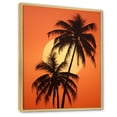 thumbnail image 2 of Designart "Sunset Under The Tangerine Twilight Palm Tree" Palms & Palm Trees Floater Framed Wall Art Living Room, 2 of 5