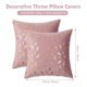 thumbnail image 2 of Paquete de 2 fundas de almohada decorativas navideñas de 18 x 18 pulgadas con hojas de plumas doradas, almohadas cuadradas de terciopelo, 2 of 6