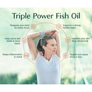 AlgaeCal Triple Power Fish Oil - Liquid Omega-3 Fish Oil for Brain, Heart, Skin & Bone Health, Mango Flavor, 16 oz