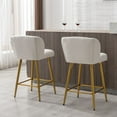 thumbnail image 6 of Dayalane Modern Upholstered Counter Height Bar Stools Set of 2, 26 Inch Velvet Barstools with Back, Comfy Bar Stools with Metal Legs for Kitchen Counter, Island Stools for Restaurants,Bar,Cream, 6 of 7
