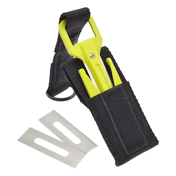 Cuchillos de buceo de acero inoxidable, herramienta de corte, s de repuesto de seguridad, buceo Amarillo fluorescente Zulema Cortador de buceo