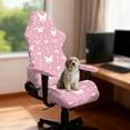 thumbnail image 3 of Xoenoiee Pink Butterfly Print Stretchable Gaming Chair Cover with Armrest Protector Washable Elastic Computer Chair Slipcover Anti-Slip Easy to Install Water-Repellent for Office Use, 3 of 7