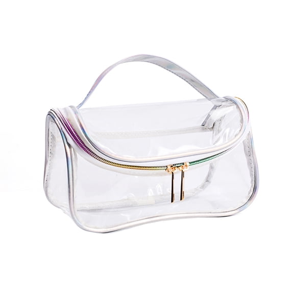 Toyandona Transparent Clear Toiletry Bag PU Material Travel Cosmetic Organizer Portable Use