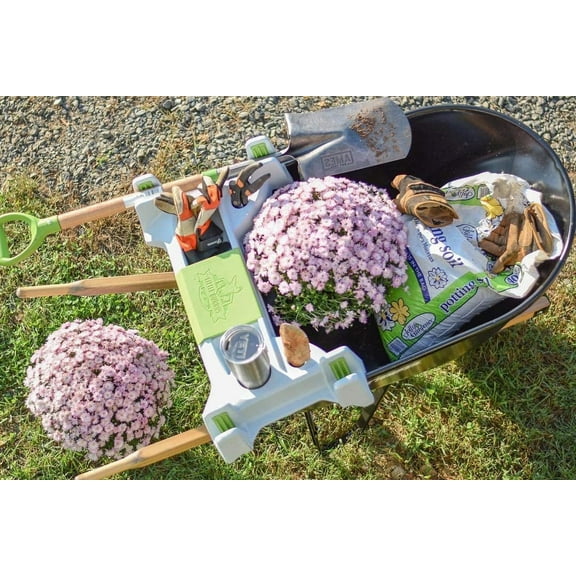 The Burro , USA Made Lawn/Garden Tray for All 4-6 cu. ft. wheelbarrows. Holds rake, Shovel, Short Handle Tools, Drinks & Water Tight Storage for Phone. Wheelbarrow not Included. Great Gift!