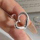 thumbnail image 1 of Anillos de plata de ley 925 para mujer, pareja minimalista hecha a mano, anillo de corazón hueco Simple, joyería fina, regalo para prevenir alergias, 1 of 2