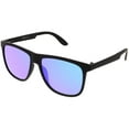 thumbnail image 2 of Classic Horn Rimmed Sunglasses With Square Color Mirror Flat Lens 56mm (Matte Black / Green Mirror), 2 of 4