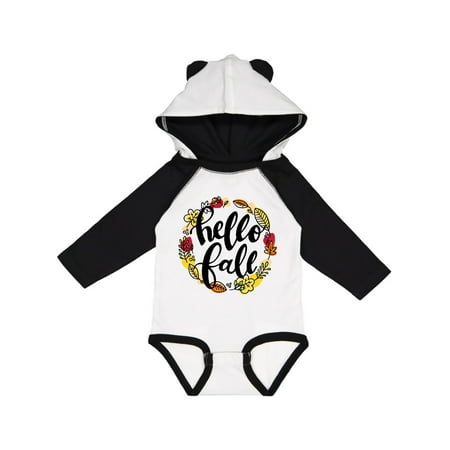 

Inktastic Hello Fall with Leaf Wreath Gift Baby Boy or Baby Girl Long Sleeve Bodysuit