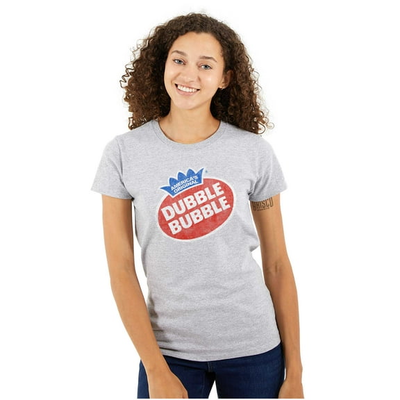 Vintage Dubble Bubble Gum Double Logo Women's T Shirt Ladies Tee Brisco Brands S