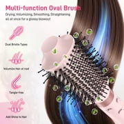 RACCOMB Dual Voltage Hair Styler 5-in-1 High-Speed Dryer Brush with Negative Ion Technology, Pink