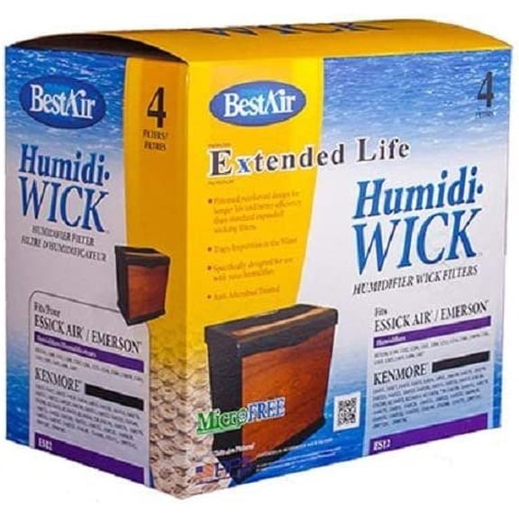 RPS BestAir ES12-C 4 Pack Extended Life Humidifier Wick Filter - Quantity 3