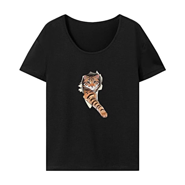 Camiseta para mujer de verano a la moda, suave y cómoda camisa con cuello redondo para viajar y trabajar SG