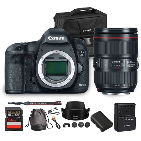 Canon EOS 5D Mark III DSLR Camera (5260B002) + EF 24-105mm f/4L IS II Lens + Bag + Accessories