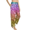 thumbnail image 2 of Sigee Glitter Rainbow Print Women's Soft Pajama Pants - Breathable and Comfortable Lounge Sleep Bottoms with Elastic Waistband and Pockets-Large, 2 of 9