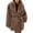 Khaki, variant on Miqool Women's Faux Fur Coat Lapel Collar Long Sleeve Warm Winter Coat with Pockets and Belted