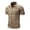 Khaki, variant on LINGLANG Men's Large Size Cargo Shirt Outdoor Military Style Short Sleeve Casual Workwear Utility Top
