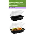 thumbnail image 7 of EcoQuality 26oz Hinged 9x6x3 Inch Black Clamshell Takeout Container with Clear Lid Disposable Food Container for Takeout, Restaurants, Meal Prep, Catering, Delivery (20), 7 of 7