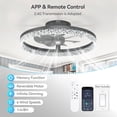 thumbnail image 4 of AIDEL 20" Ceiling Fan with Light, Flush Mount Low Profile, Smart App & Remote Control, Reversible DC Motor, Dimmable LED, Black, 4 of 10