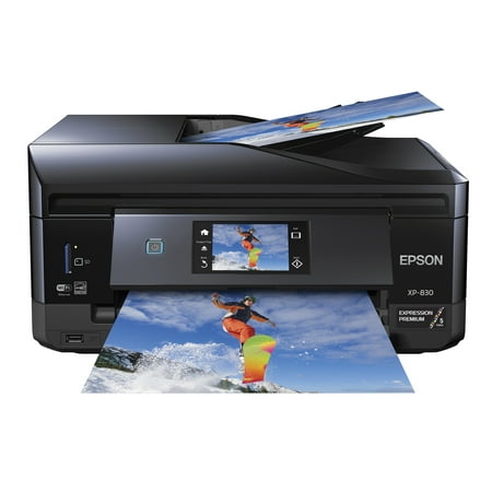 Epson Expression Premium XP-830 All-In-One Wireless Color Photo Printer with Scanner, Copier and (Best Wireless Printer And Scanner For Mac)