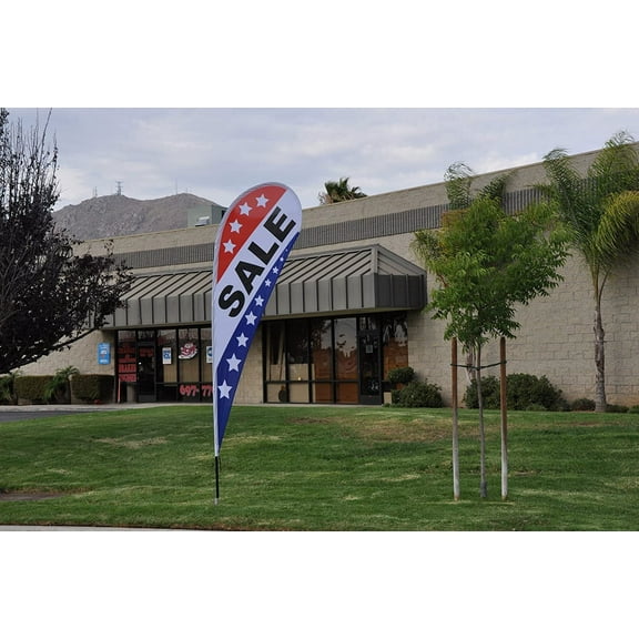 Sale Teardrop Flag Set Advertising Flag Sign with Flag Pole Kit and Ground Stake