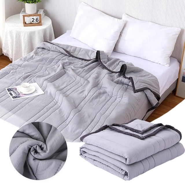 Summer Quilt Solid Color Air Conditioning Blanket Easy Washable For Comfortable Sleep In All Seasons And Light Weight Cushioning