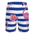 thumbnail image 6 of Kll Pink Flamingo Men'S Casual Summer Beach Shorts Hawaiian Shorts With Pockets-3x-Large, 6 of 9