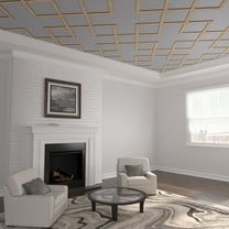 60 3/8"W x 60 3/8"H x 3/8"T King Size Fowler Decorative Fretwork Wood Ceiling Panels, Red Oak