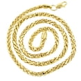 thumbnail image 2 of 14K Yellow Gold Franco Chain 3mm Wide Diamond Cut Necklace with Lobster Clasp 24 inches long, 2 of 3