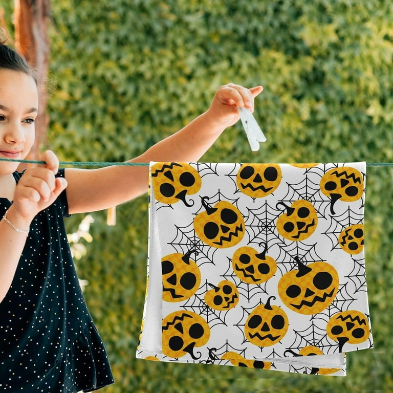 Wellsay Halloween Pumpkins Web Hand Towels 2 Pack Ultra Soft and Highly Absorbent Jack O Lantern Decorative Fingertip Towel for Home Bathroom Kitchen Walmart