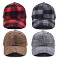 thumbnail image 4 of Unisex Classic Low Profile Cotton Baseball Cap Plaid Soft Unconstructed Adjustable Size Dad Hat, 4 of 4