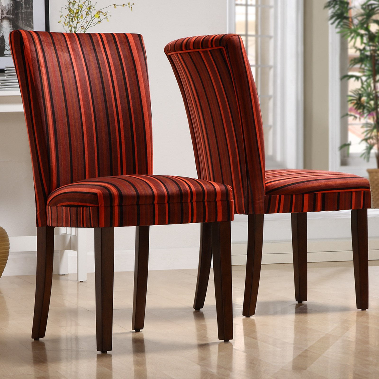 Design Fabric Parson Chairs Brown, Red Leather Parsons Chair