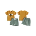 thumbnail image 2 of BemeyourBBs Toddler Baby Boy Football Avocado Bee Outfit Infant Boys Summer Clothes Embroidery Short Sleeve T shirt Top and Shorts Set Pockets, 2 of 9