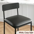 thumbnail image 3 of Bar Stools Set of 2, Upholstered Bar Chairs with Back, 25.5 Inches Kitchen Bar Stools with Footrest, Thick Cushion, Counter Height Barstools for Island, Counter Bar, Easy Assembly, Black, 3 of 8