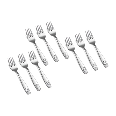 ACDANC 9 Pieces Toddler Forks,Kids Forks,Stainless Steel Children's Safe Flatware,Metal Baby Utensils Set,Small Forks for Self Feeding,Dishwasher Safe