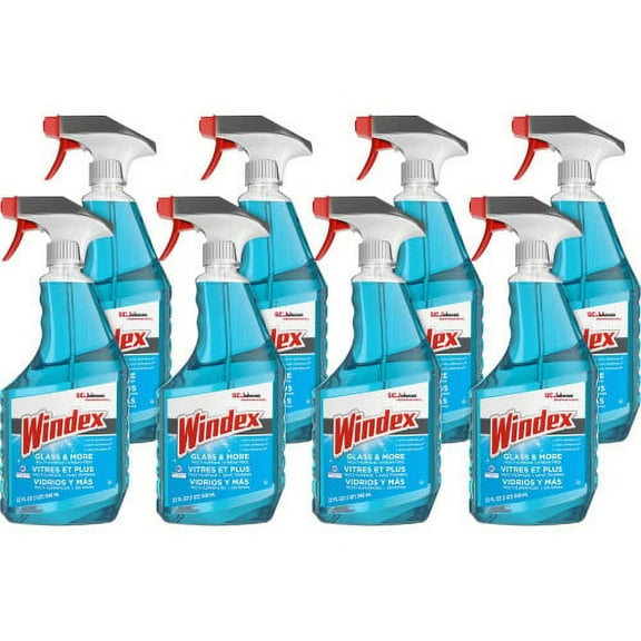 Windex Ammonia-D Glass Cleaner, Fresh, 32 oz Spray Bottle, 8/Carton, Each