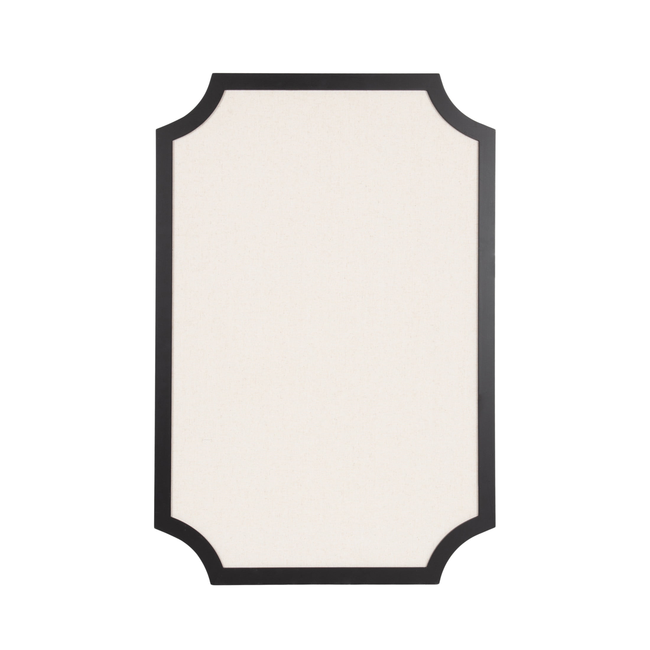Kate and Laurel Holbrook Glam Framed Scallop Fabric Pinboard, 24 x 36, Black, Decorative Modern Scalloped Bulletin Board for Use as Vision Board or Wall Organization