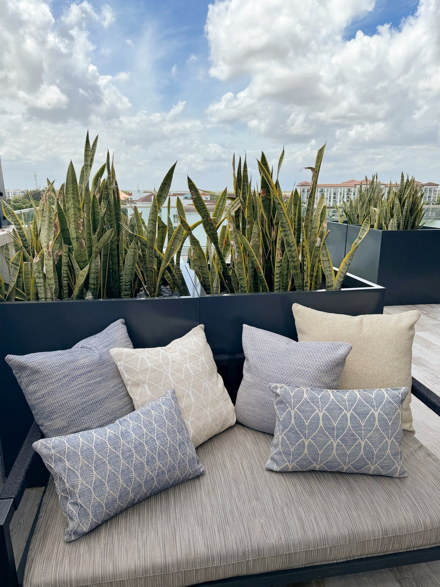 Cool Tropics Indigo Indoor Outdoor Pillow 14x20