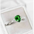 thumbnail image 3 of Pear Tsavorite Engagement Ring Unique Tsavorite and Diamond Cluster Ring Wedding bridal Ring Ring for Women, 3 of 4