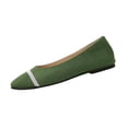 thumbnail image 2 of IEMIEMIEM Women's Fashion Flats Sparkly Rhinestone Chain Dress Shoes Comfortable Round Toe Slip-On Ballet Loafers Green 9 Wide, 2 of 8