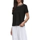 thumbnail image 4 of INSPIRAR CHIC Tops de Cuello de Tweed para Mujeres 2026 Blusa Elegante de Manga Corta de Verano XS Negra, 4 of 6