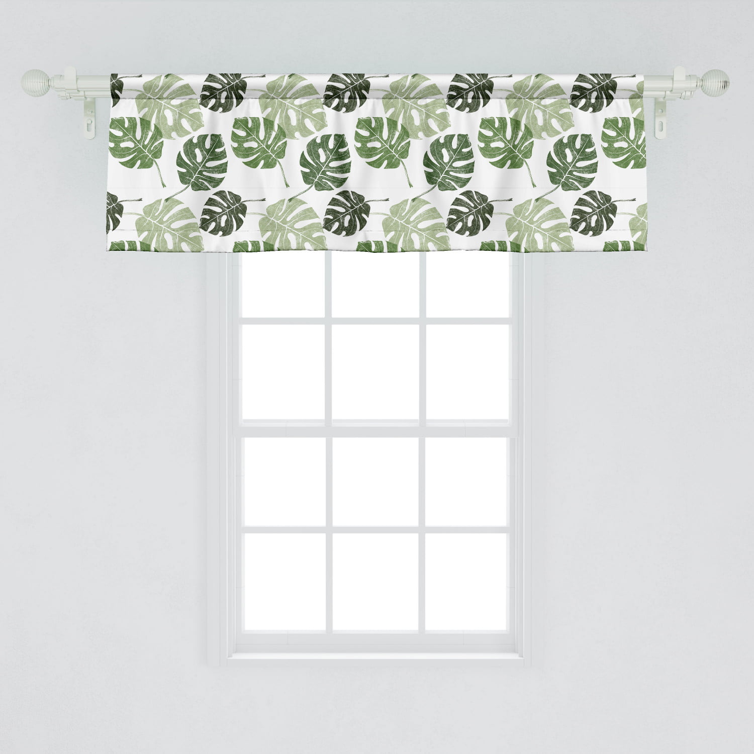 Ambesonne Monstera Window Valance, Tropical Jungle Foliage Hawaiian Nature  Growth Sketchy Leaves Environment Eco, Curtain Valance for Kitchen Bedroom  ...