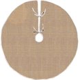 thumbnail image 1 of 59 Inch Linen Burlap Christmas Tree Skirt Large Round, 1 of 5