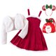 thumbnail image 3 of Christmas Girls Santa Claus Dress With Cloak Cape Toddler Baby Kids Red Xmas Clothes Children New Year Party Santa Claus Set, 3 of 5